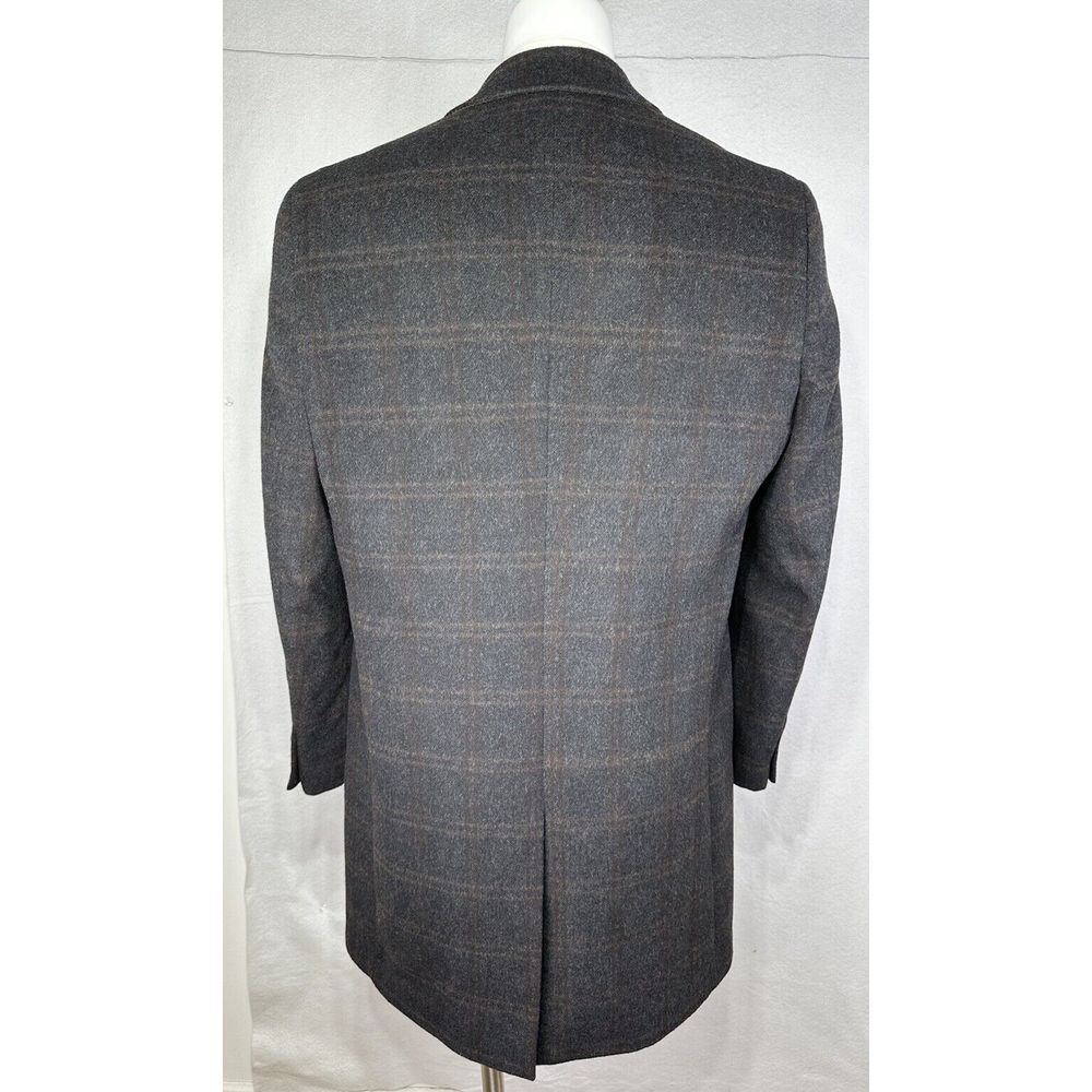 Hart Schaffner Marx Luxurious Wool Blend Over Coat 40L Windowpane‎ - Picture 7 of 14